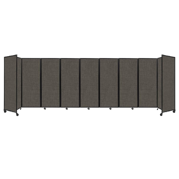 Room Divider 360 Folding Portable Partition 25' x 7'6" Mocha Fabric